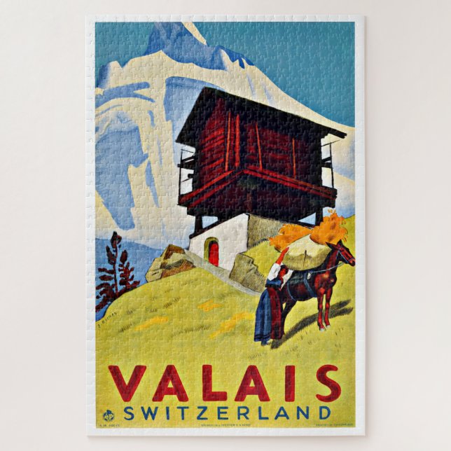 Switzerland - Vintage Travel Jigsaw Puzzle (Vertical)