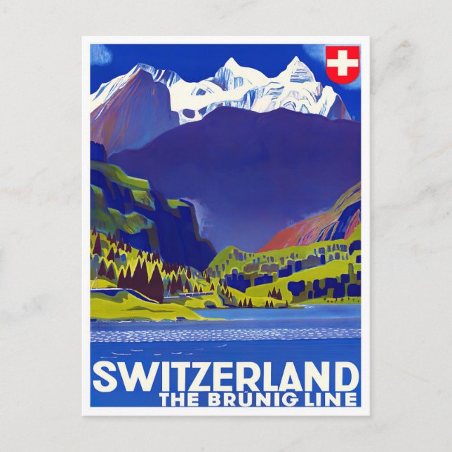 Switzerland vintage travel Postcard (Front)