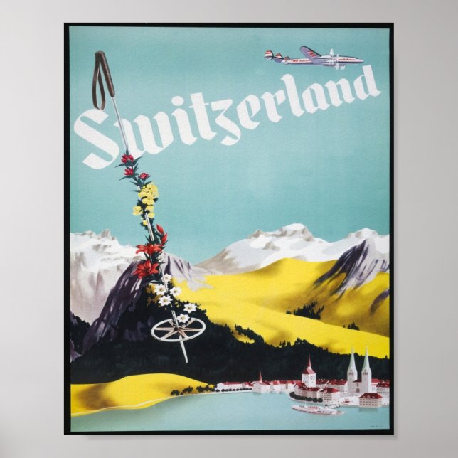 Switzerland Vintage Travel Poster (Front)
