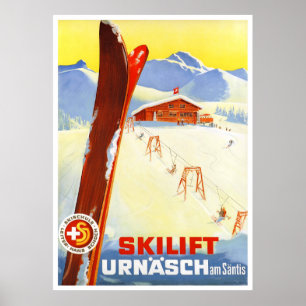 Switzerland Vintage Travel Poster Restored