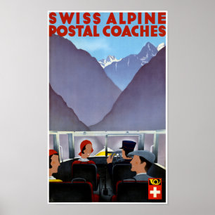 Switzerland Vintage Travel Poster Restored