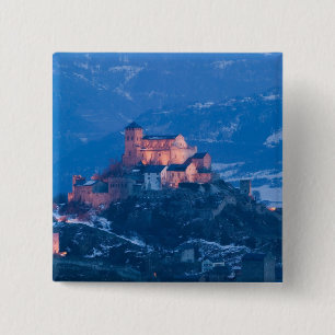 SWITZERLAND, Wallis/Valais, SION: Basilique de 15 Cm Square Badge