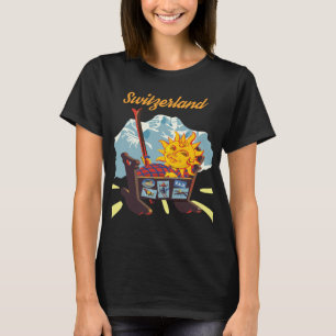 Switzerland Winter Sun Retro Travel T-Shirt