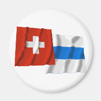 Switzerland & Zug Waving Flags