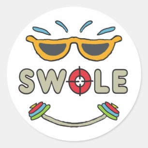 Swole Bodybuilding Classic Round Sticker
