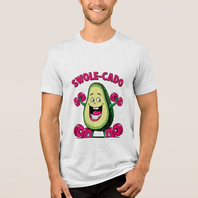 Swole-cado - Funny Weightlifting Avocado Design Tri-Blend Shirt (Front)