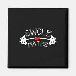 Swole Mates Matching Couples Workout Gym Partner V Magnet