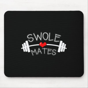 Swole Mates Matching Couples Workout Gym Partner V Mouse Pad