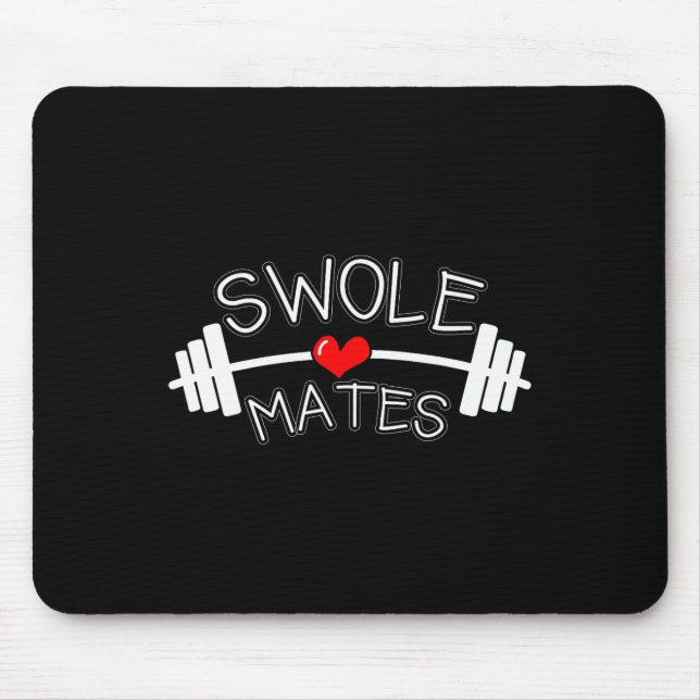 Swole Mates Matching Couples Workout Gym Partner V Mouse Pad (Front)