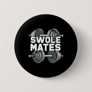 Swole Mates Powerlifting Gym Workout Swole Gainz 6 Cm Round Badge
