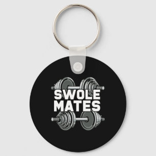 Swole Mates Powerlifting Gym Workout Swole Gainz  Key Ring