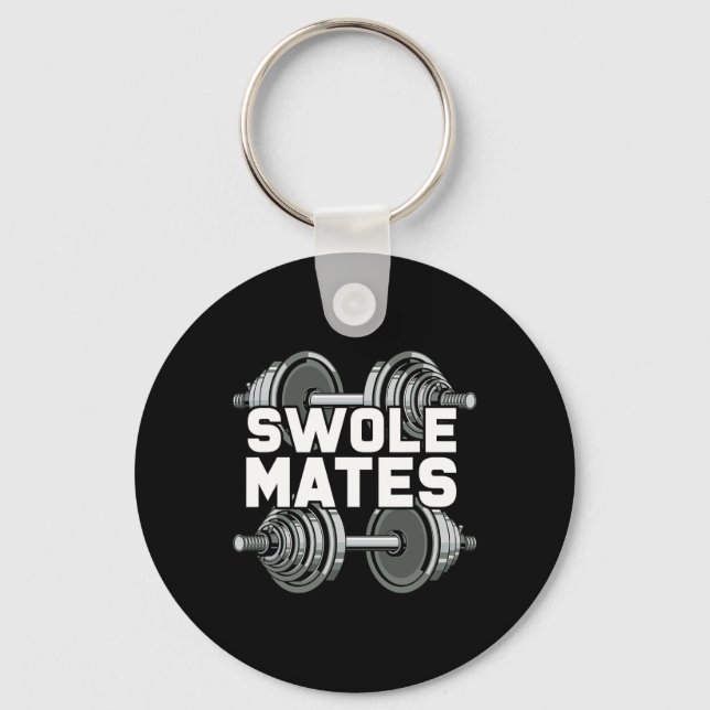 Swole Mates Powerlifting Gym Workout Swole Gainz  Key Ring (Front)