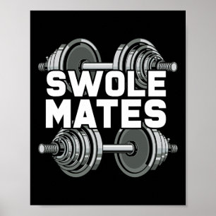Swole Mates Powerlifting Gym Workout Swole Gainz Poster