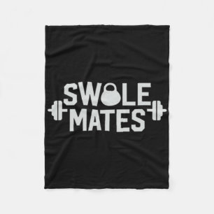 Swole Mates Swolemates Funny Couples Workout Gear Fleece Blanket