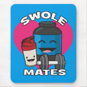 SWOLEMATES Funny Bodybuilding Protein Shake Mouse Pad