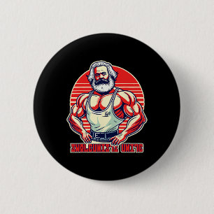 Swoleunists Unite Funny Communist Gym Bodybuilder 6 Cm Round Badge