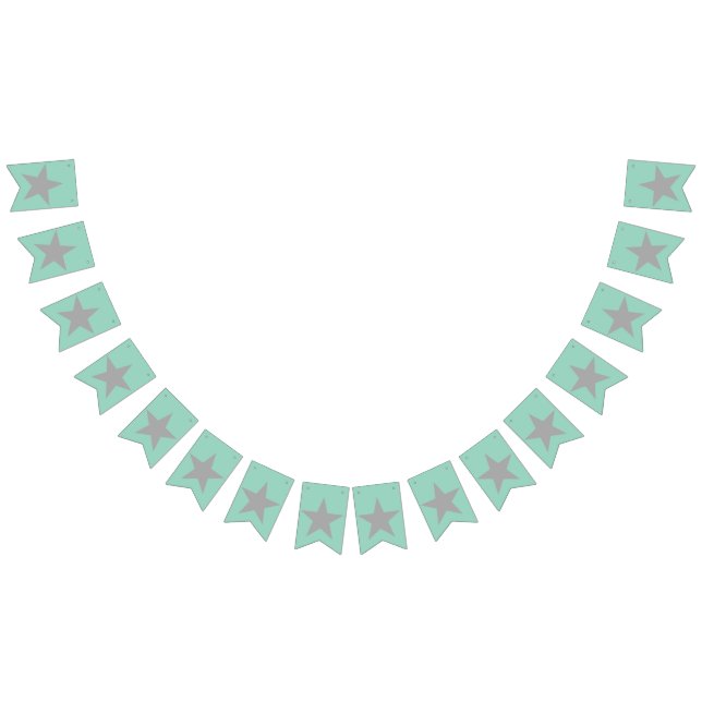 Swollowtail Bunting - Teal Background Grey Stars (All)