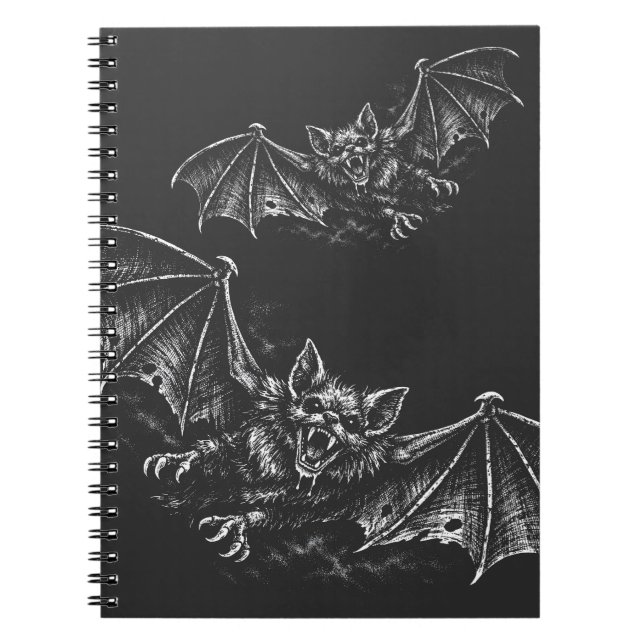 Swooping Bat - by BurnsInHell Notebook (Front)