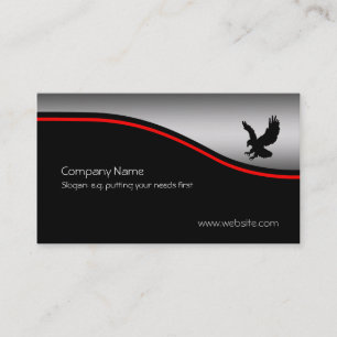 Swooping Eagle, red swoosh, metallic-effect Business Card