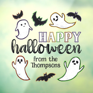 Swooping Ghosts & Bats Happy Halloween From Family