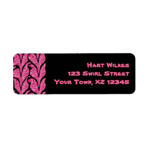 Swooshed Hearts Return Address Label