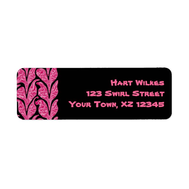 Swooshed Hearts Return Address Label (Front)