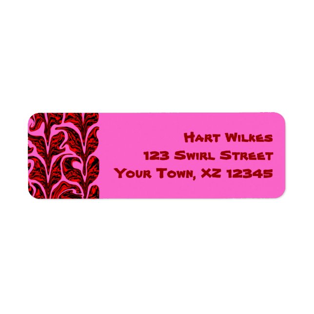 Swooshed Hearts Return Address Label (Front)