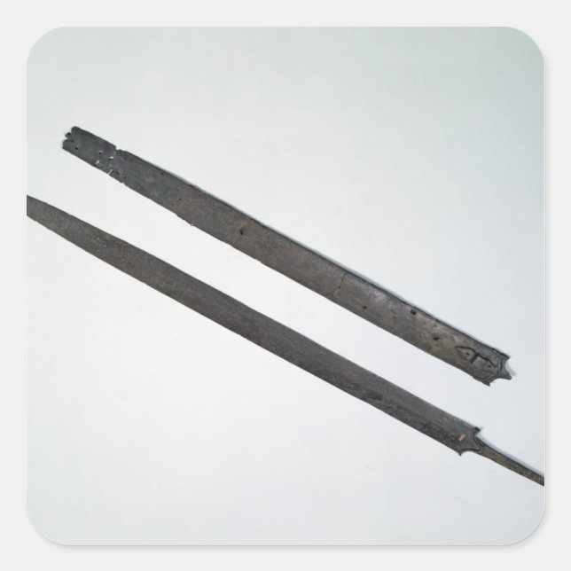 Sword and sheath, from La Tene, Switzerland Square Sticker (Front)