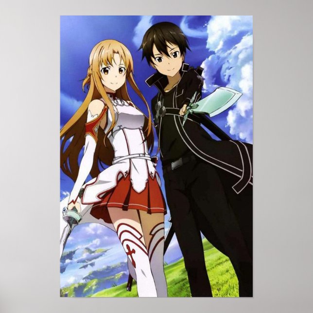 Sword Art Online  Asuna e Kirito Poster (Front)