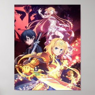 Sword Art Online Kirito Alice Asuna Poster