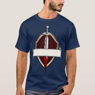 Sword Banner Coat Of Arms Mediaeval Sword Fight T-Shirt