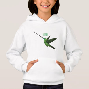 Sword-billed hummingbird cartoon illustration