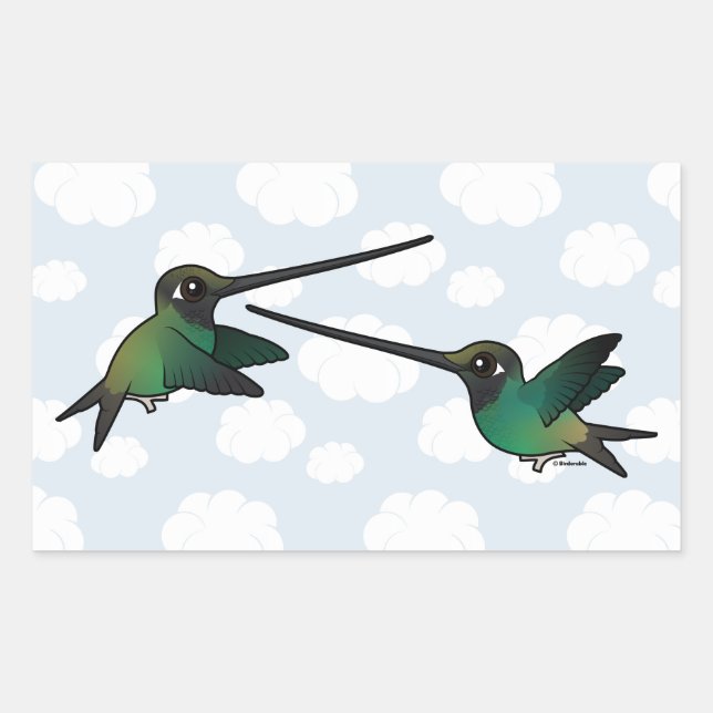 Sword-fighting-Hummingbirds Rectangular Sticker (Front)