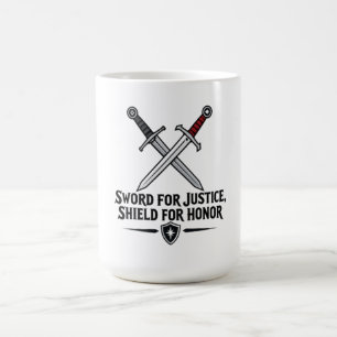 Sword For Justice Shield For Honour Fantasy Gaming Coffee Mug