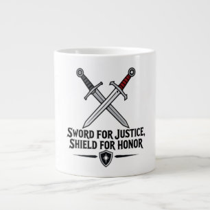 Sword For Justice Shield For Honour Fantasy Gaming Large Coffee Mug