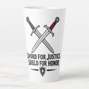 Sword For Justice Shield For Honour Fantasy Gaming Latte Mug
