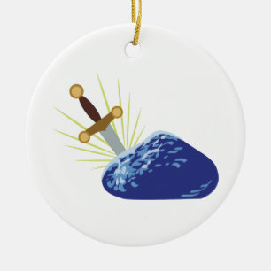 Sword In Stone Ceramic Ornament
