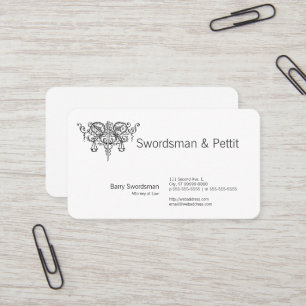 Sword of Justice (with Scales) Business Card