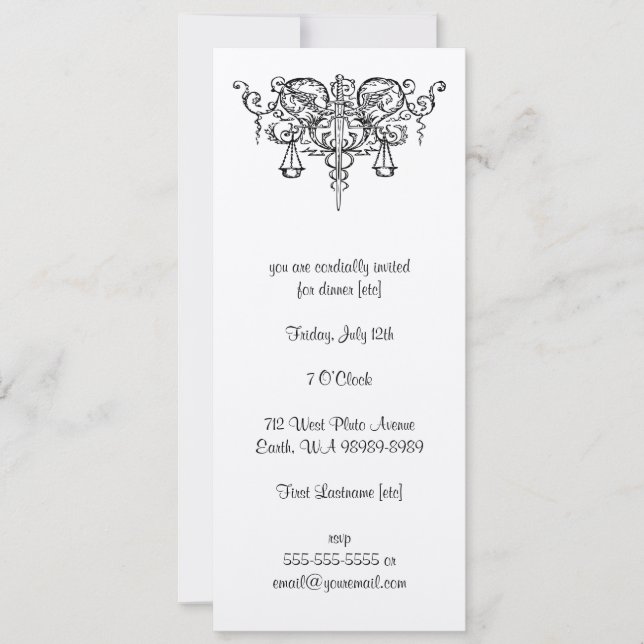 Sword of Justice (with Scales) Invitation (Front)