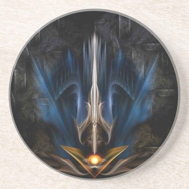 Sword OF Light Fractal Art Coaster (Front)