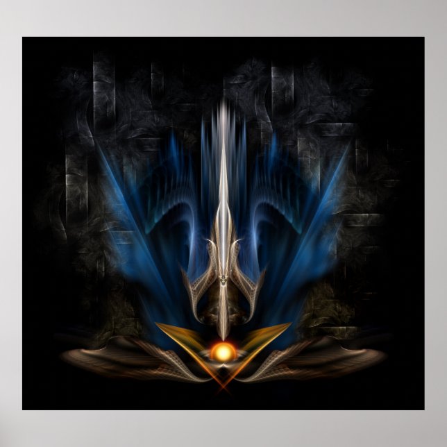 Sword OF Light Fractal Art Wall Poster (Front)