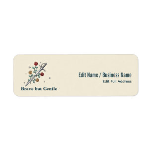 Sword Rose Brave But Gentle Custom Mailing Label Return Address Label
