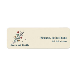 Sword Rose Brave But Gentle Custom Mailing Label Return Address Label