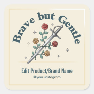 Sword Rose Brave But Gentle Rectangle Sticker