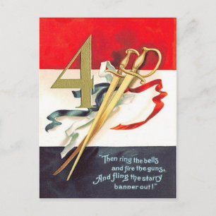 Sword Sabre Red White Blue Postcard