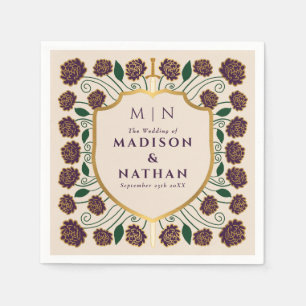 Sword & Shield Mediaeval Fantasy Monogram Wedding Napkin
