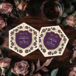 Sword & Shield Mediaeval Fantasy Monogram Wedding Paper Coaster<br><div class="desc">Invite your wedding guests with this Royal Sword & Shield Mediaeval Fantasy Monogram design. This design is perfect for couples seeking a regal, yet modern-day mediaeval fantasy aesthetic. Personalise the text, font, and colours to suit your design preferences. Matching Items in our shop for a complete party theme. Design is...</div>