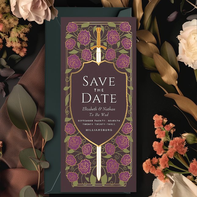 Sword & Shield Mediaeval Fantasy Save the Date Invitation (Creator Uploaded)