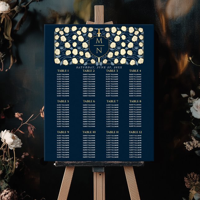 Sword & Shield Mediaeval Monogram  Seating Chart (Creator Uploaded)