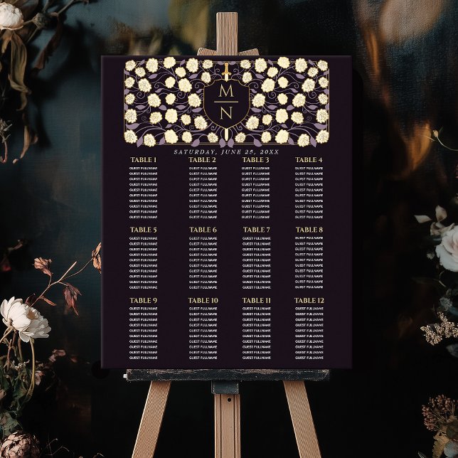 Sword & Shield Mediaeval Monogram  Seating Chart (Creator Uploaded)